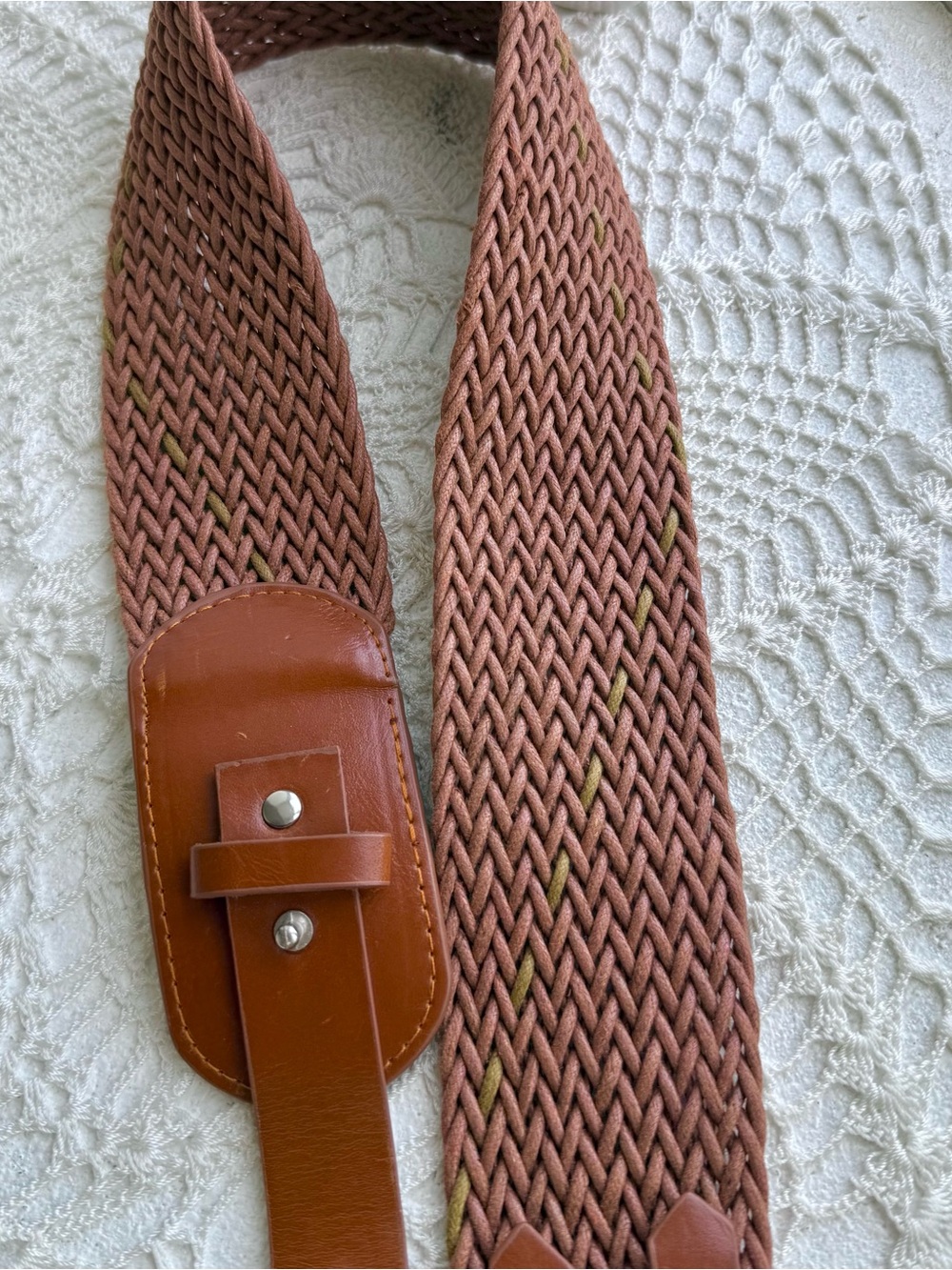 Y2k Boho woven ring belt 🤎 earthy braided waist belt - Picture 3 of 4